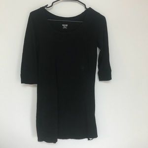 Black, Cotton Dress with 3/4 Length Sleeves